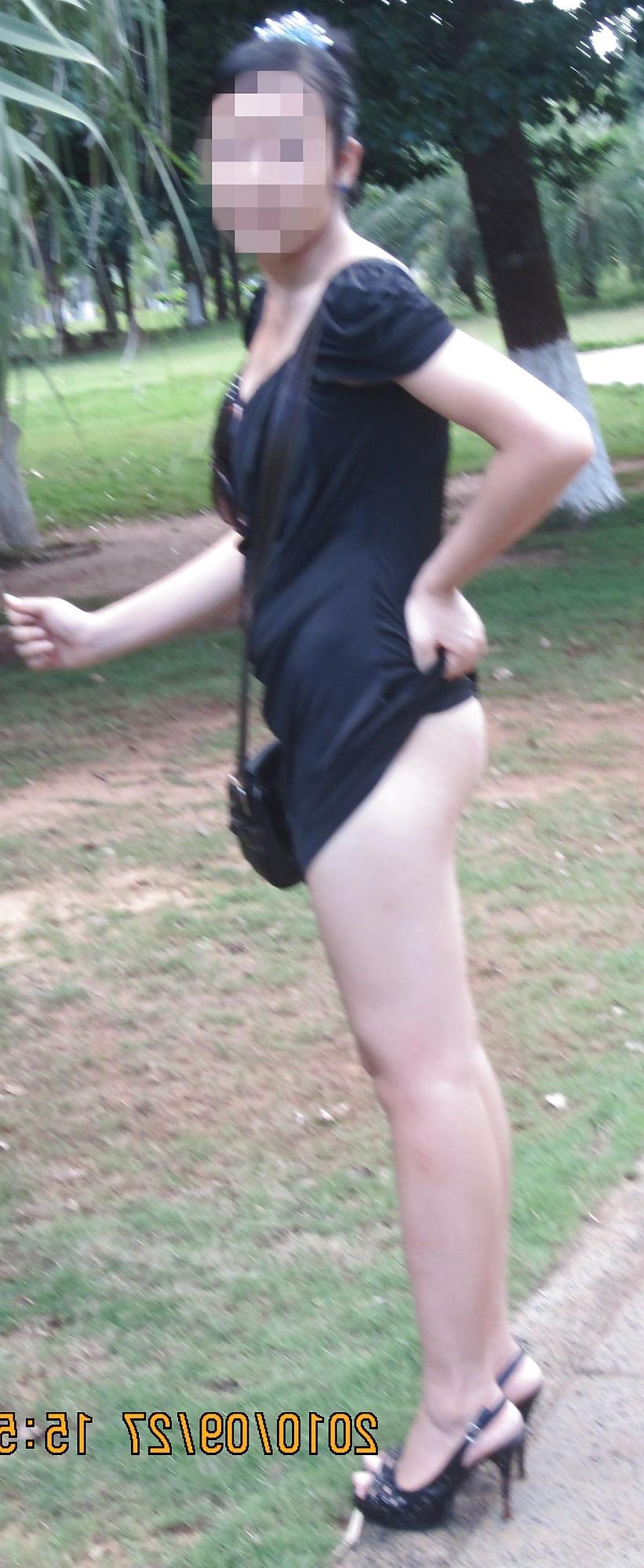 13P Chinese hot wife outdoor
