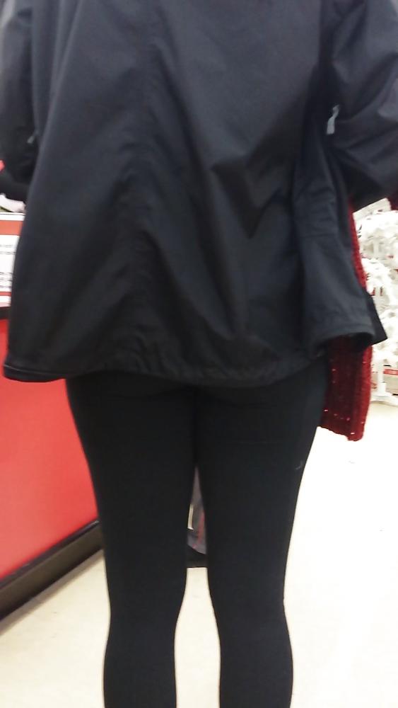17P Public shopping candid teen and mature leg, ass and tits - 3