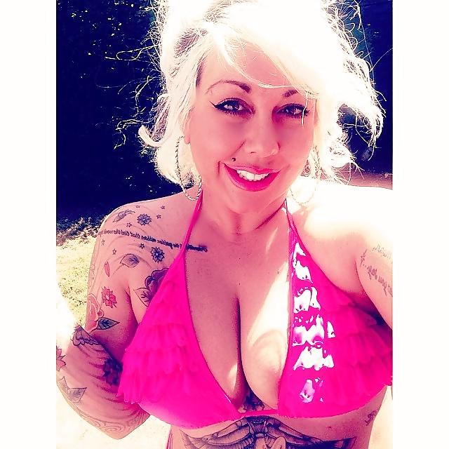 8P Emma blonde bimbo slut, uk chav inked barbie