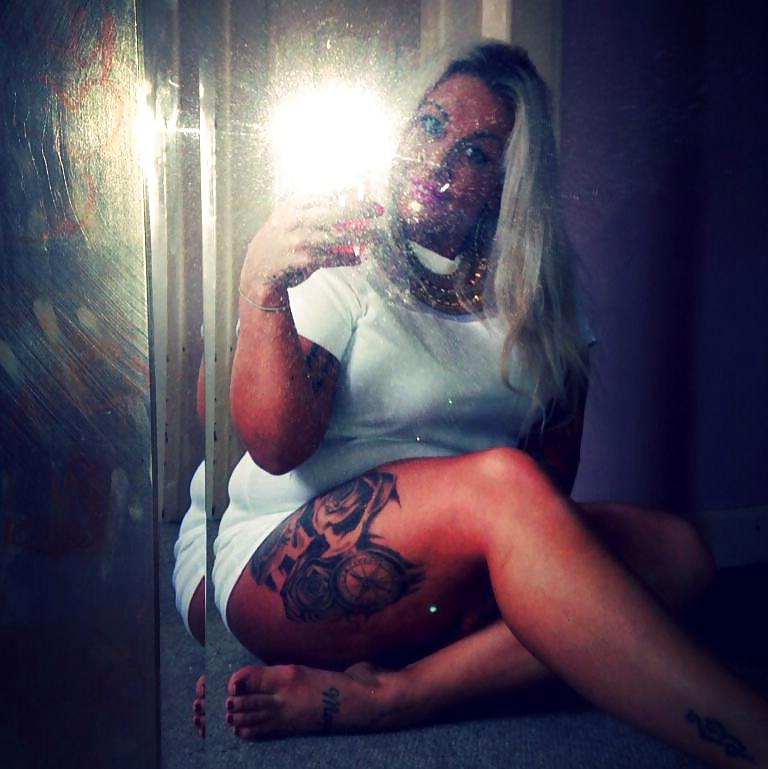 8P Emma blonde bimbo slut, uk chav inked barbie