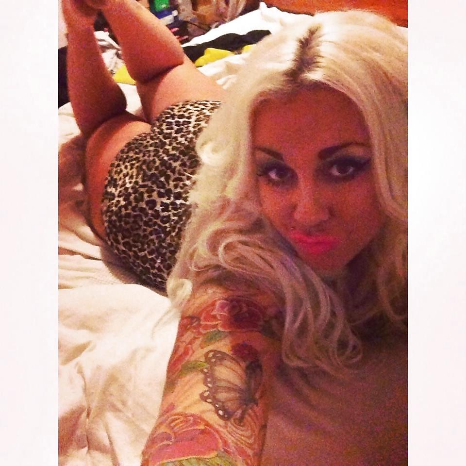 8P Emma blonde bimbo slut, uk chav inked barbie