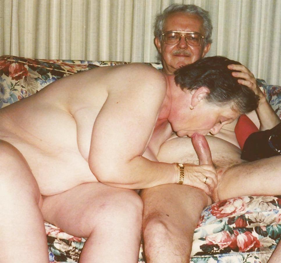 14P Fat granny blows grandpa's cock