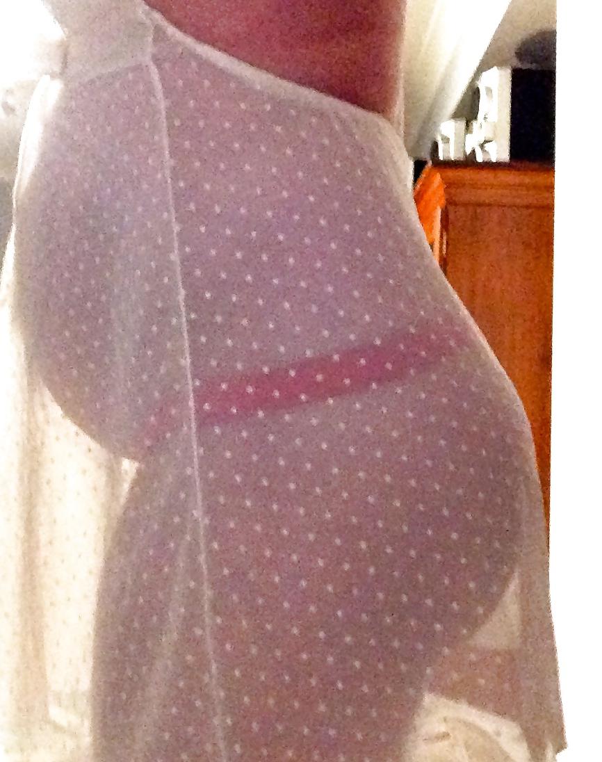 19P Curvy fat pregnant teen babe in see through lingerie