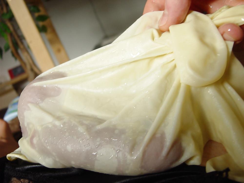 25P Nylon and condom play
