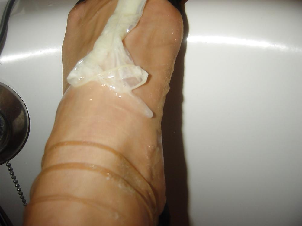 25P Nylon and condom play