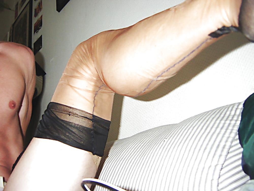 25P Nylon and condom play