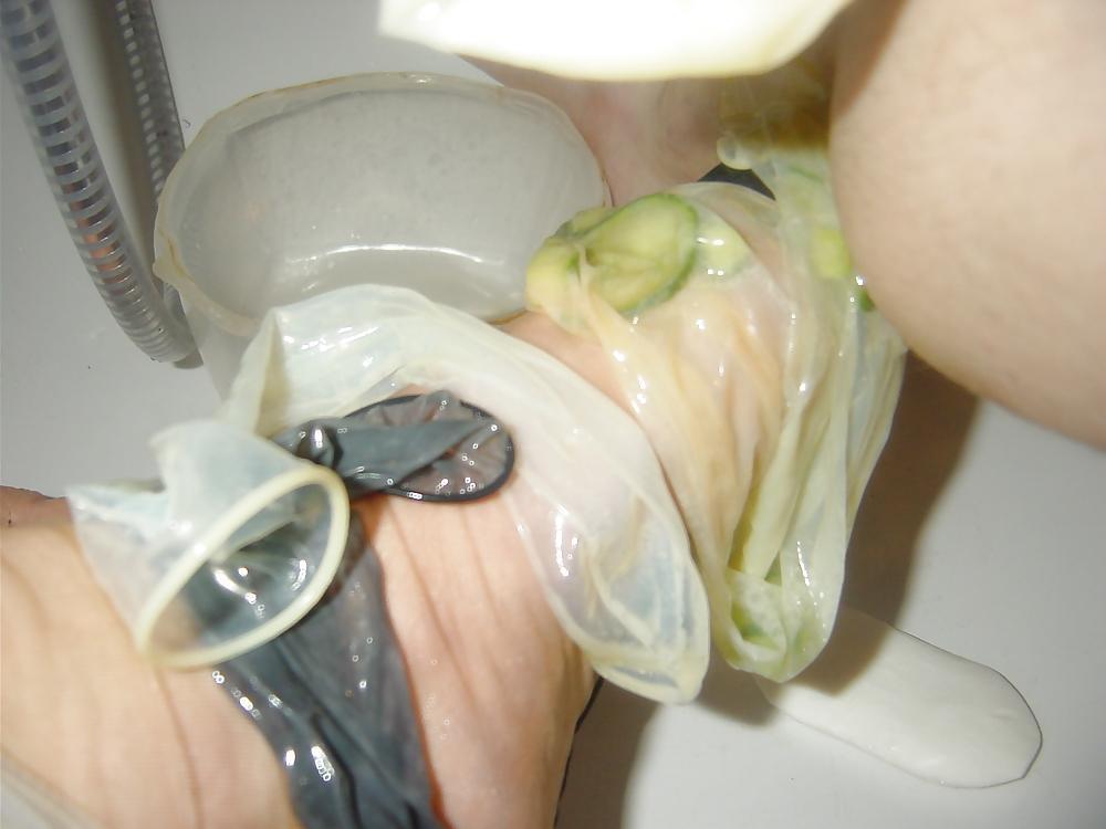 25P Nylon and condom play