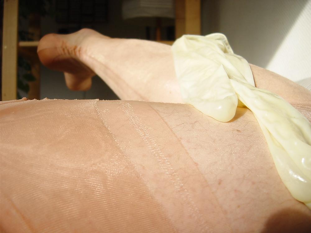 25P Nylon and condom play