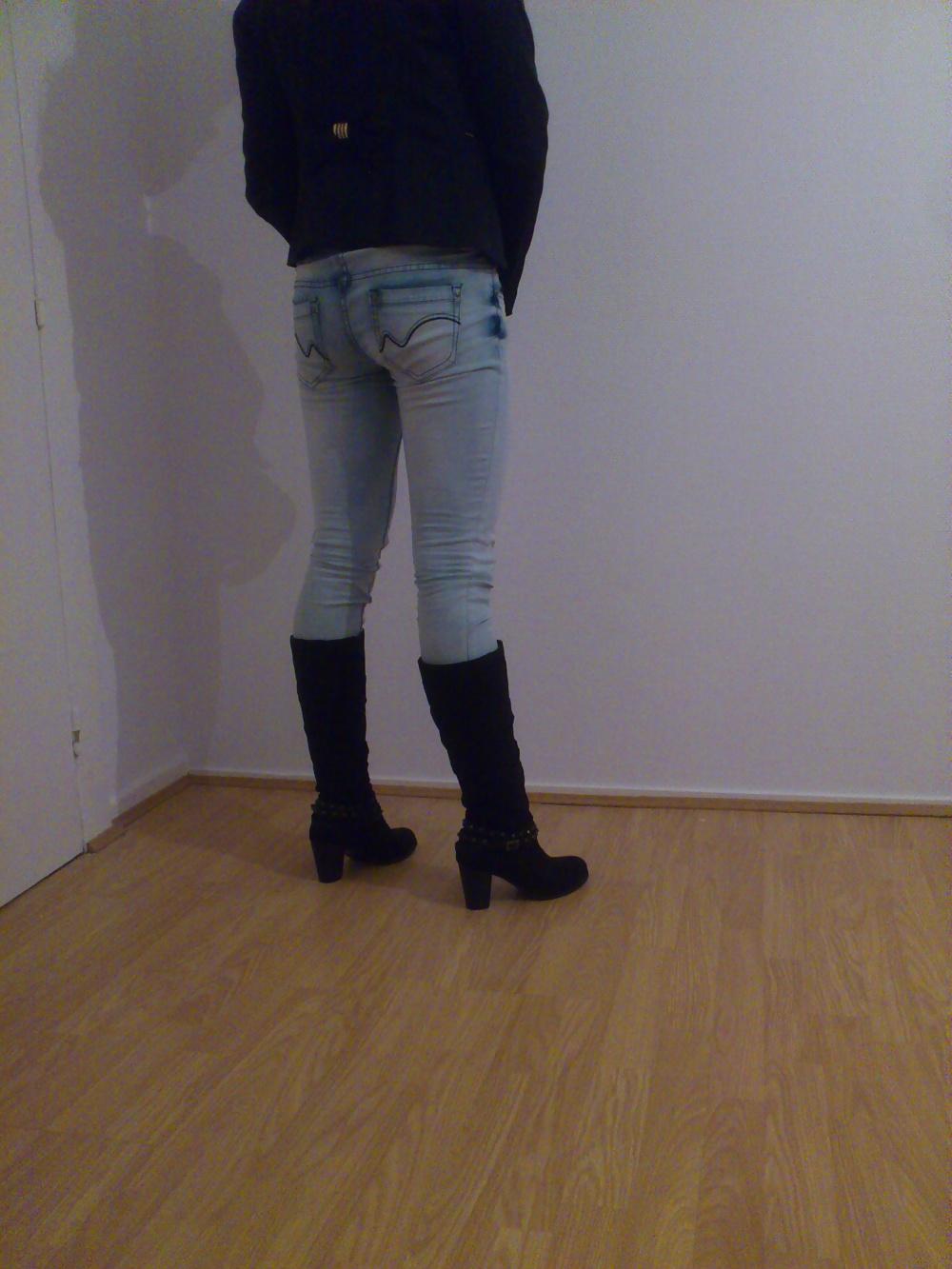 7P Me with news shoes and jean. young teen sissy crossdresse