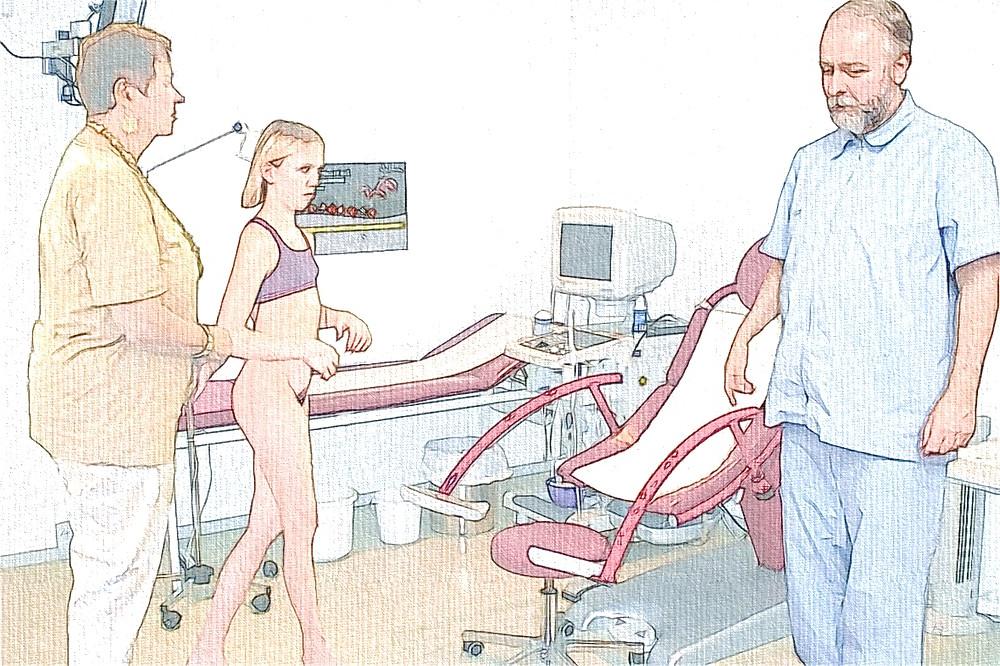 25P Maedchen beim Frauenarzt - Photoshop Art