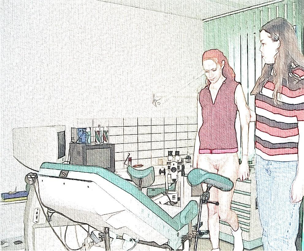 25P Maedchen beim Frauenarzt - Photoshop Art