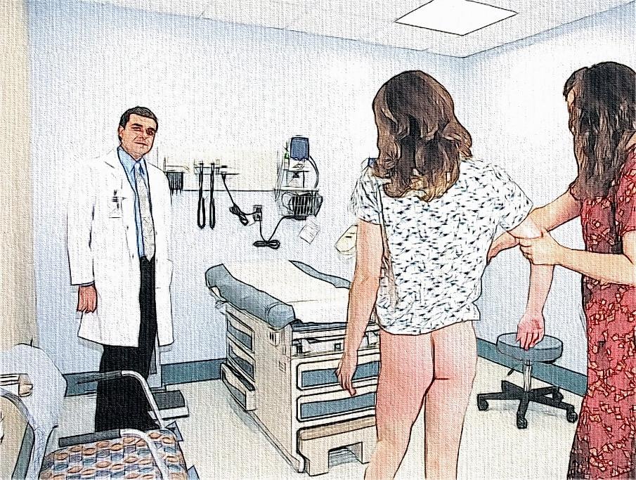 25P Maedchen beim Frauenarzt - Photoshop Art