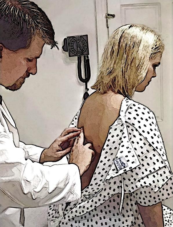 25P Maedchen beim Frauenarzt - Photoshop Art