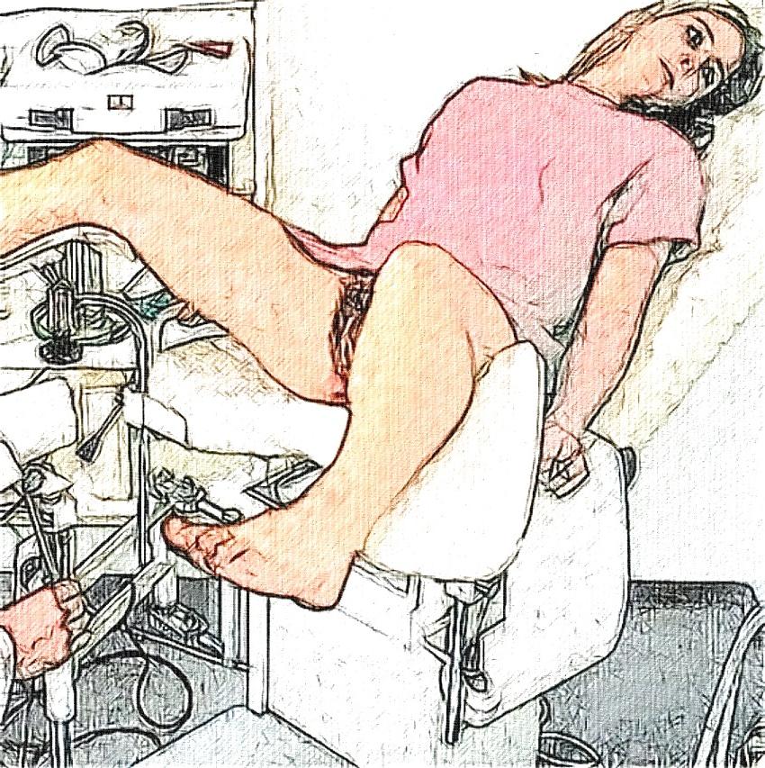 25P Maedchen beim Frauenarzt - Photoshop Art