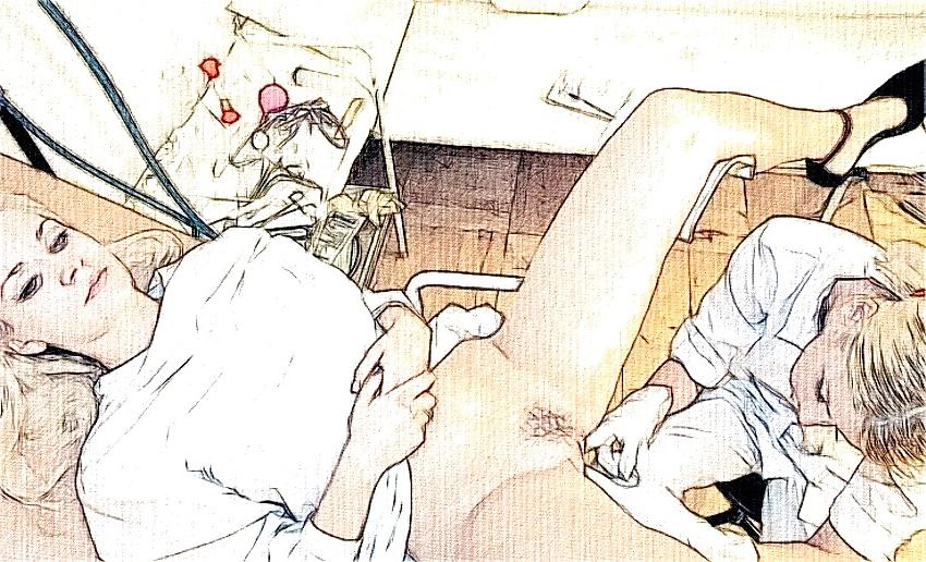 25P Maedchen beim Frauenarzt - Photoshop Art