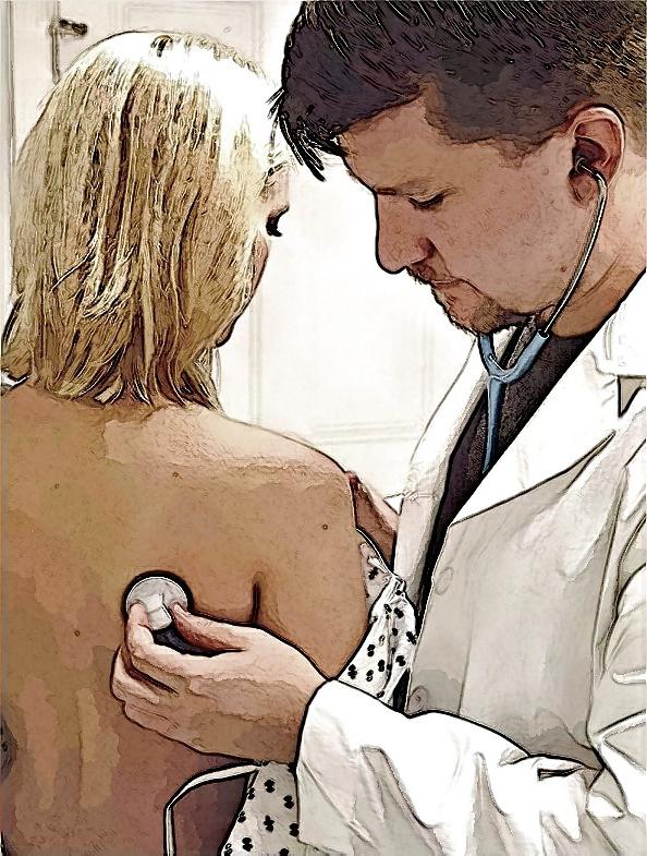 25P Maedchen beim Frauenarzt - Photoshop Art