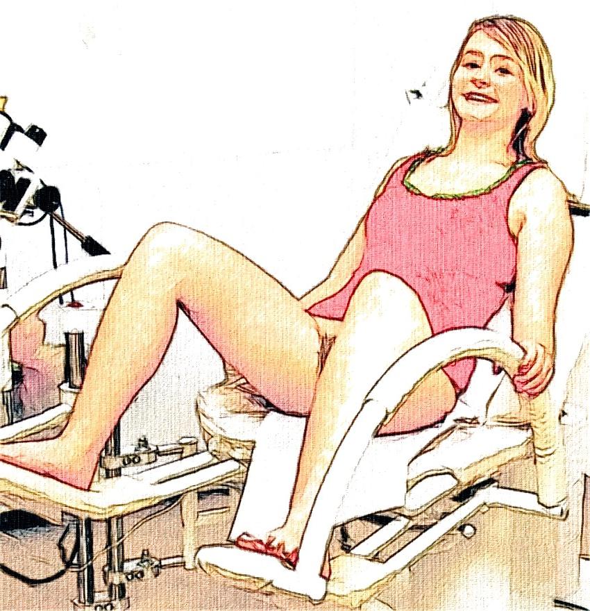 25P Maedchen beim Frauenarzt - Photoshop Art