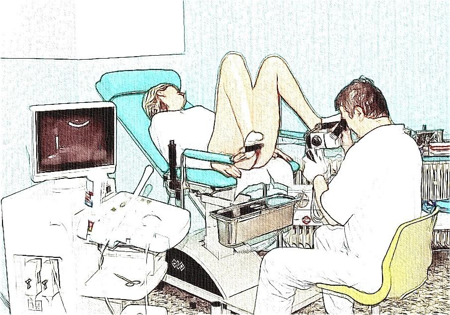 25P Maedchen beim Frauenarzt - Photoshop Art