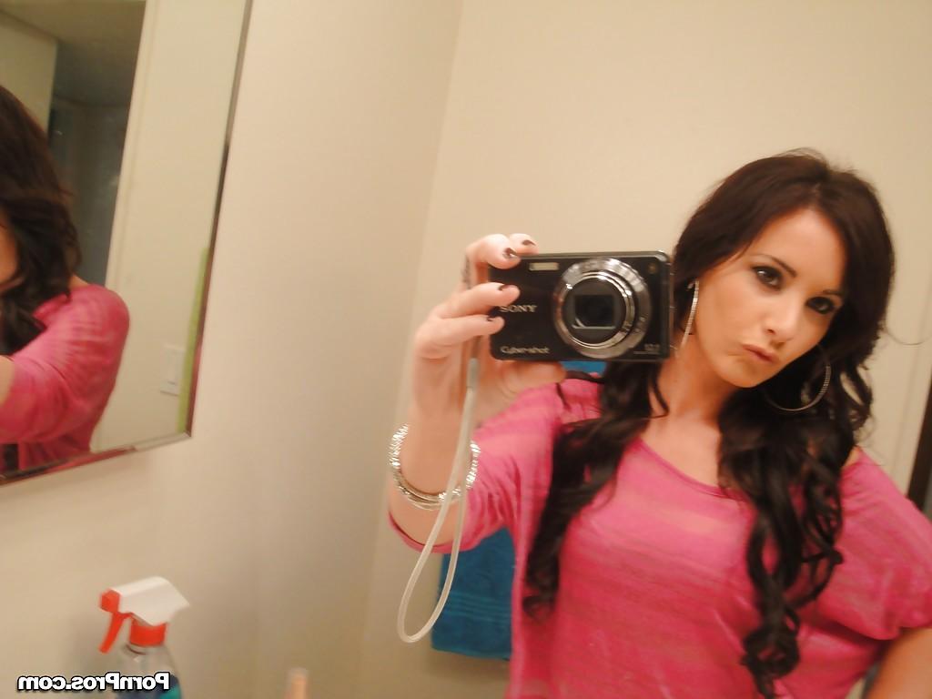 16P Barely legal teen Mia Valentine taking naked mirror selfies while undressing