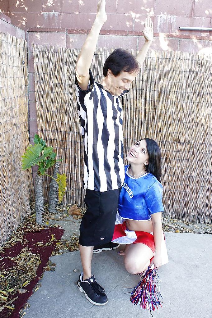 16P Young and pretty cheerleader Savannah gets banged deep outdoors