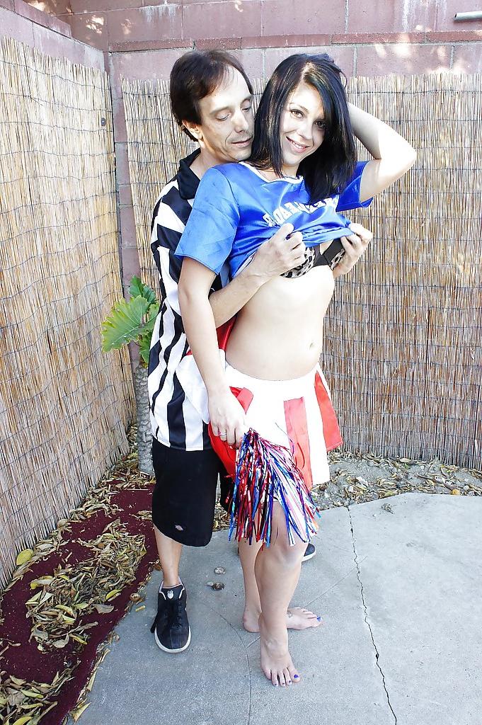 16P Young and pretty cheerleader Savannah gets banged deep outdoors