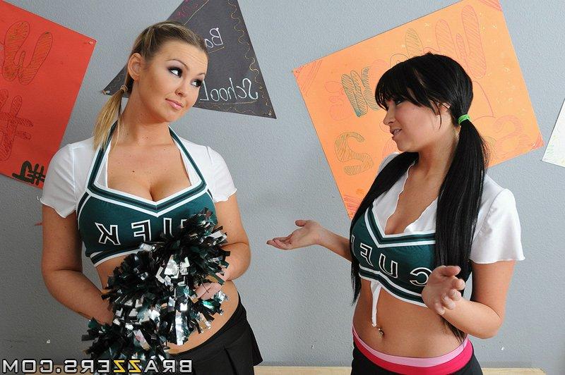 15P Busty cheerleader Abbey Brooks gives a titjob and gets fucked