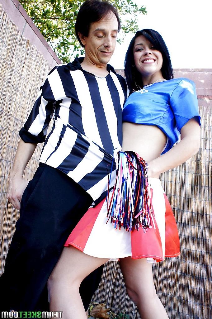 16P Sexy cheerleader Savannah Camden has her teen cunt fucked in close up