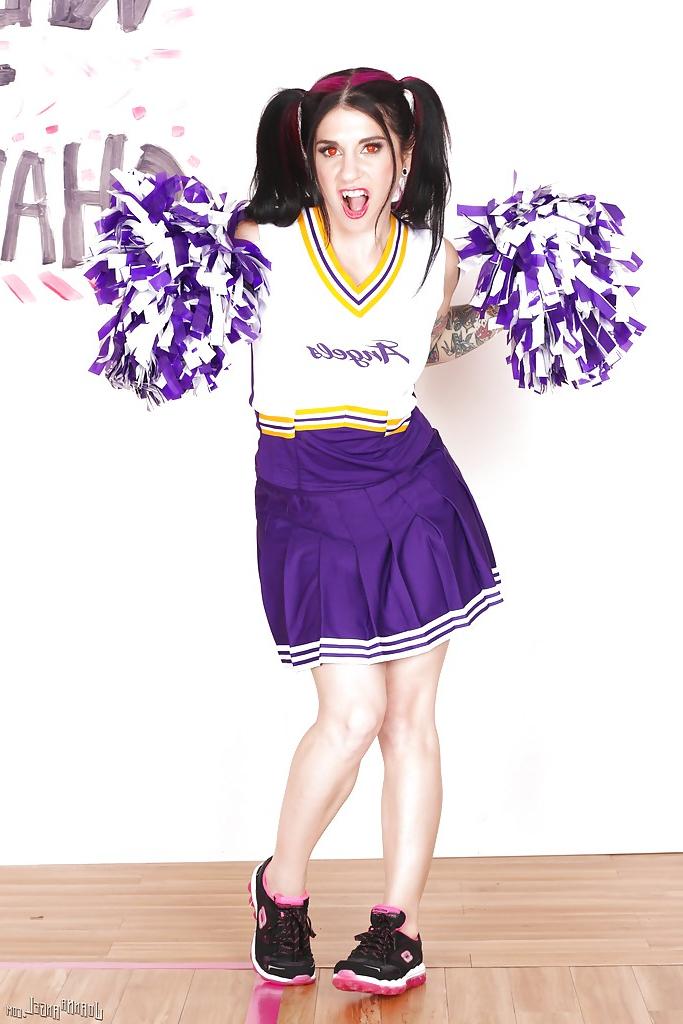 16P Amateur babe Joanna Angel teases her milf ass in a cheerleader suit