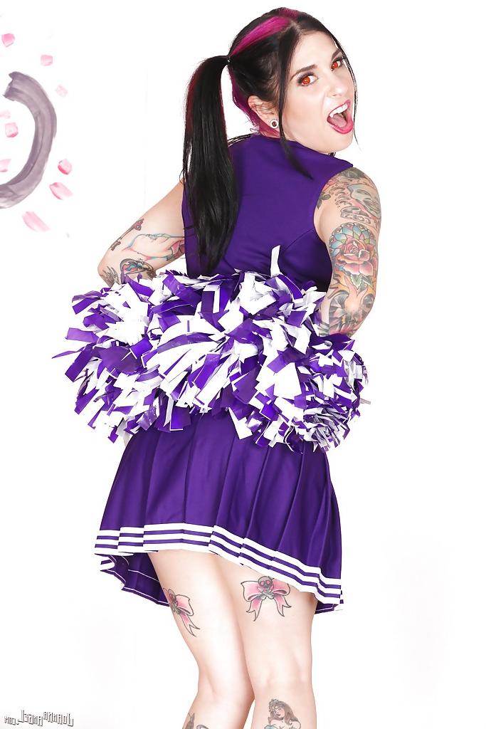 16P Amateur babe Joanna Angel teases her milf ass in a cheerleader suit
