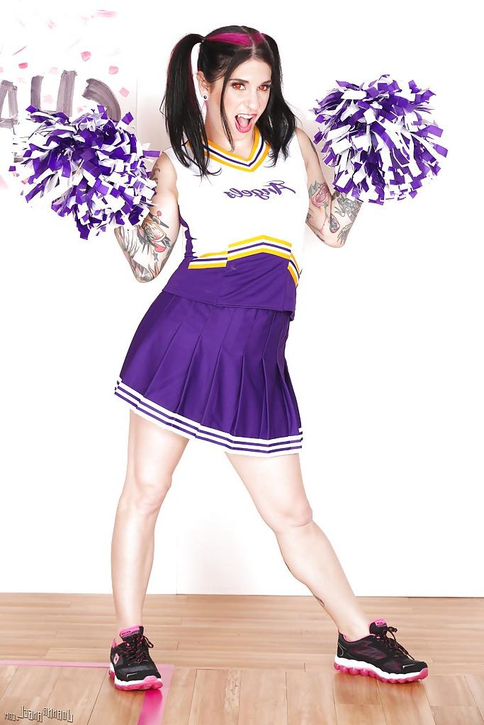 16P Amateur babe Joanna Angel teases her milf ass in a cheerleader suit