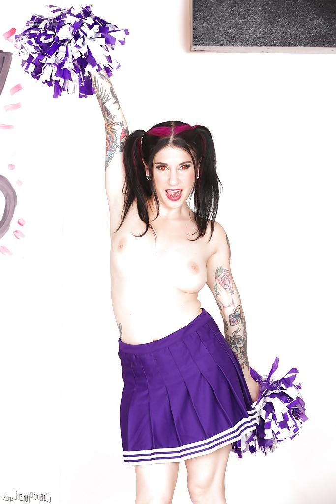 16P Amateur babe Joanna Angel teases her milf ass in a cheerleader suit