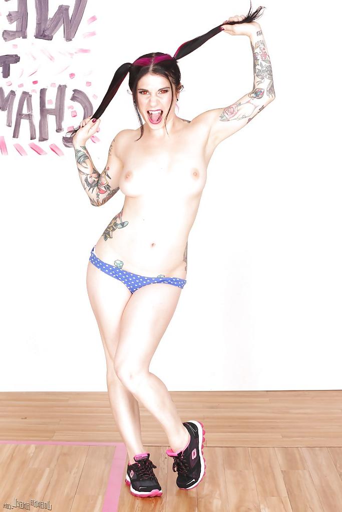 16P Amateur babe Joanna Angel teases her milf ass in a cheerleader suit