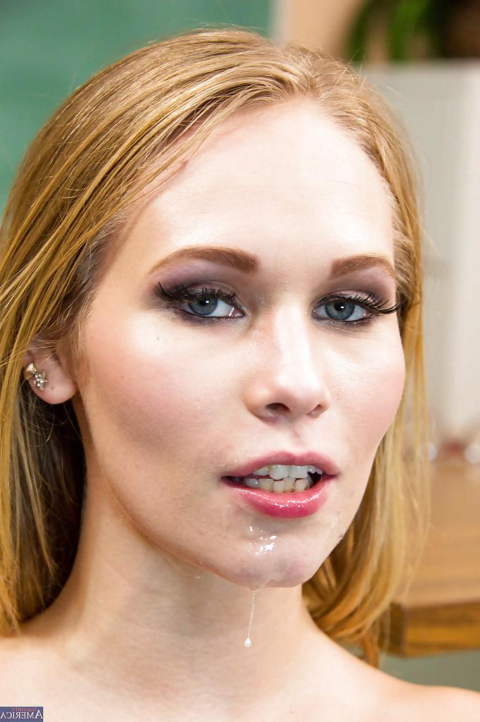 16P Sweet blonde Dakota James is giving head for her teacher after lessons