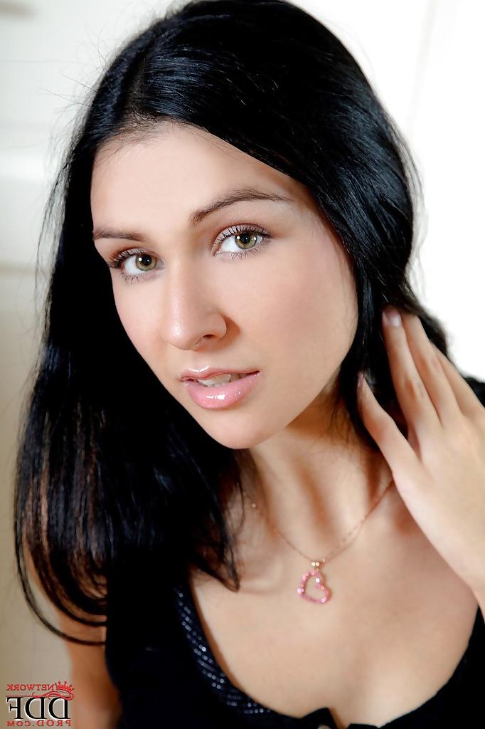 16P Raven-haired teenage hottie stripping and riding a big dildo