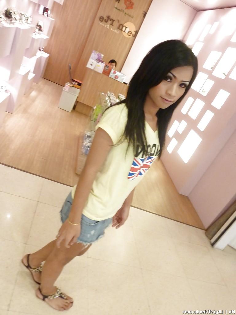 15P Skinny teen ladyboy Mo strips off underwear to jerk off shedick