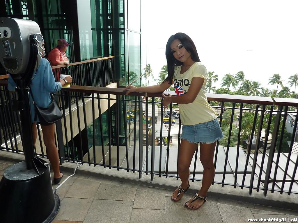 15P Skinny teen ladyboy Mo strips off underwear to jerk off shedick