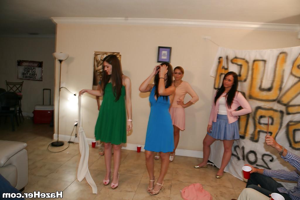 16P Lesbian party with reality beauties kissing and showing their asses