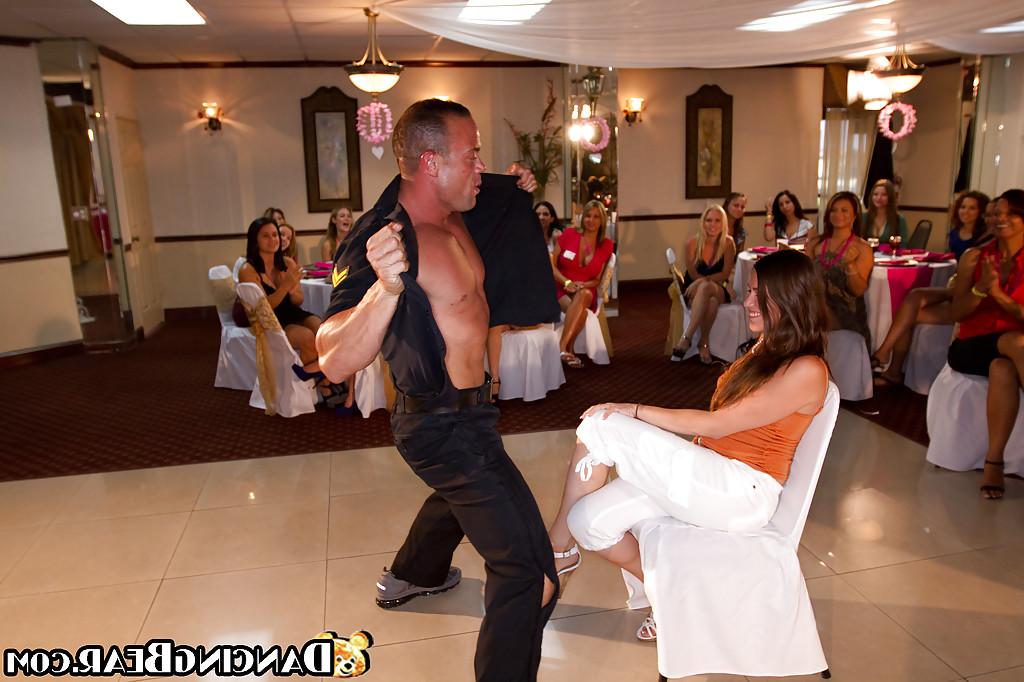 16P Gorgeous babe having fun with a malestripper at the wild birthday party