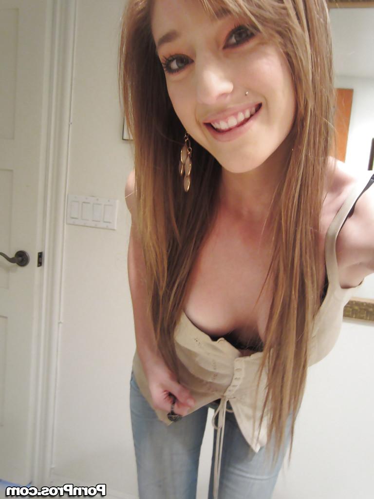 16P Tiny tit brunette Casana undressing in the bathroom to show herself