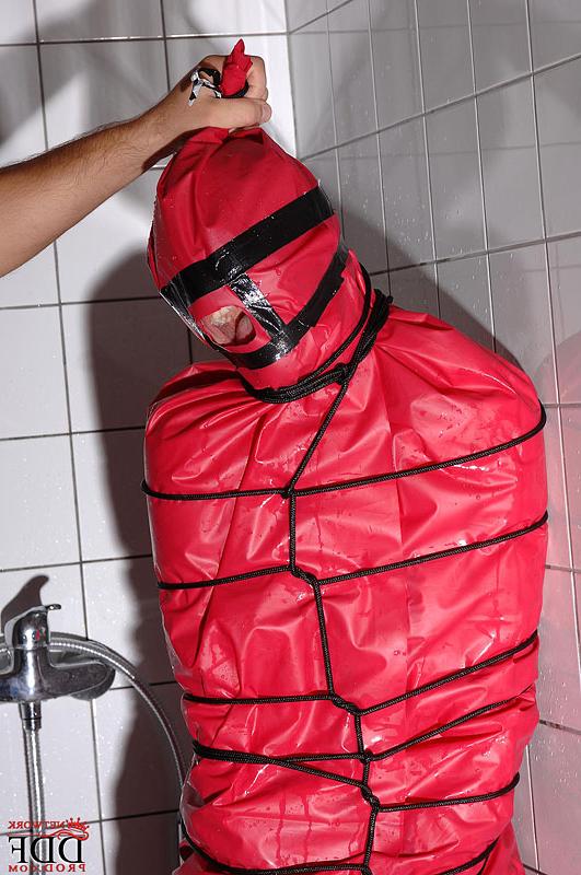 16P Miho Lechter wrapped in the bathroom for fetish shower humiliation