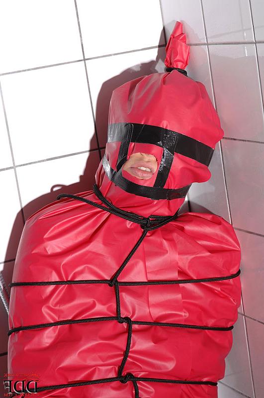 16P Miho Lechter wrapped in the bathroom for fetish shower humiliation