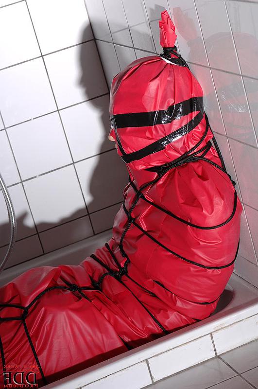 16P Miho Lechter wrapped in the bathroom for fetish shower humiliation