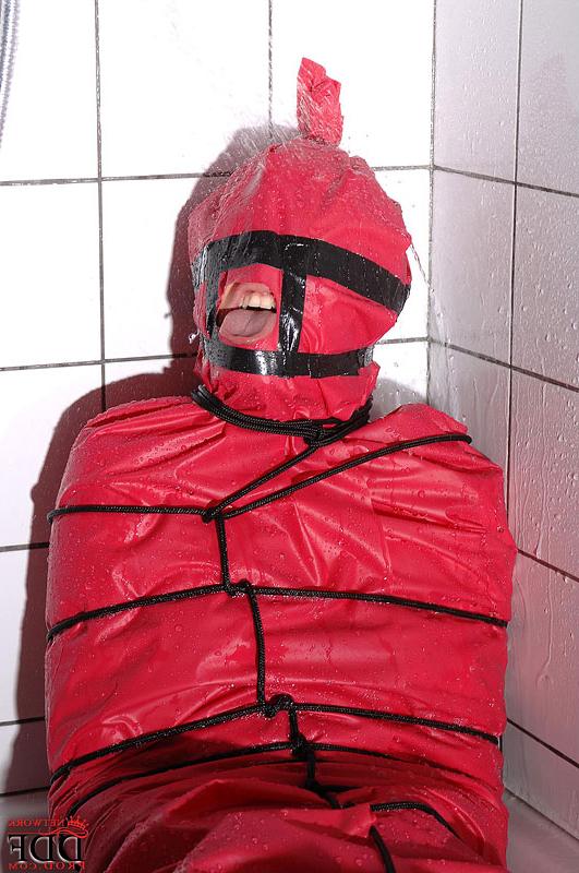 16P Miho Lechter wrapped in the bathroom for fetish shower humiliation