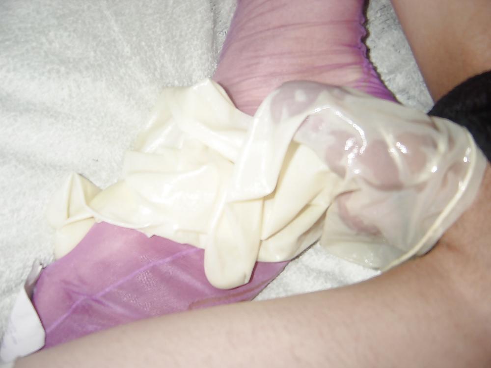 25P Nylon and condom play 7