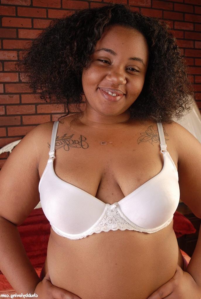 16P Stunning curly-haired ebony Champagne is showing off her tiny boobs