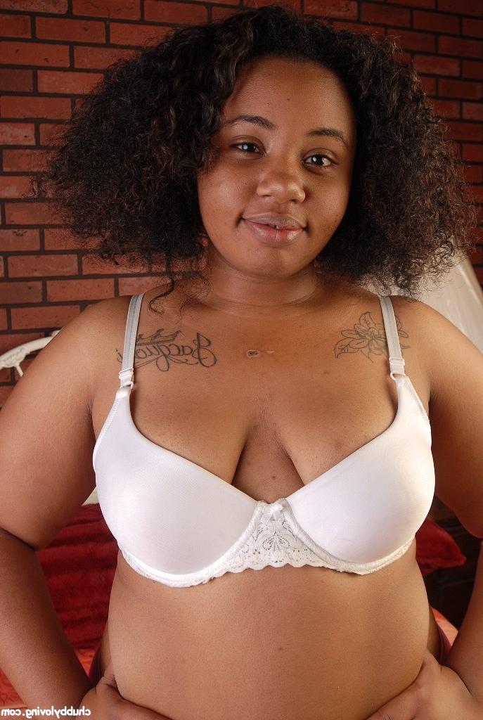 16P Stunning curly-haired ebony Champagne is showing off her tiny boobs
