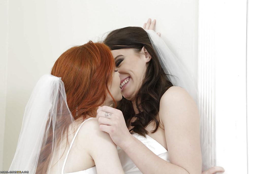16P Busty lesbian Dolly Little and Kymberlee Anne lick twat before strapon sex