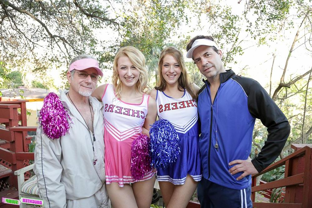 10P Blonde cheerleader Alexa Grace fucks her friend's dad