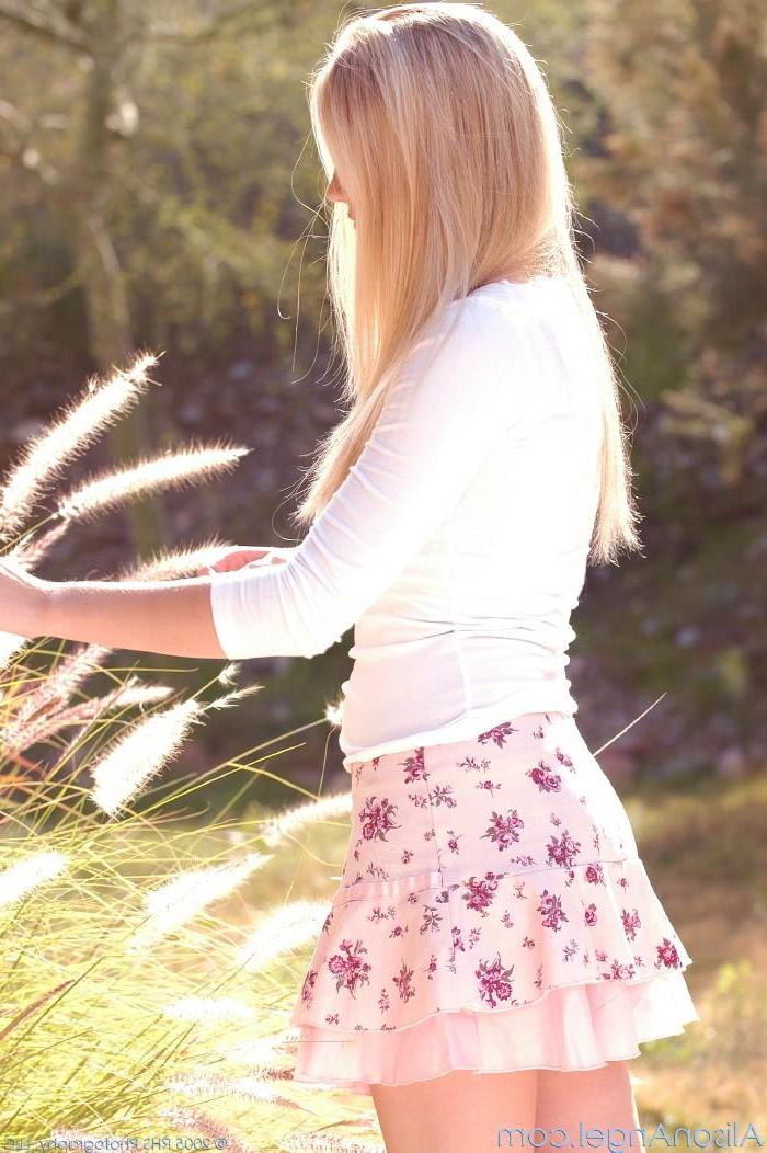 12P Pics of teen model Alison Angel getting naked outside