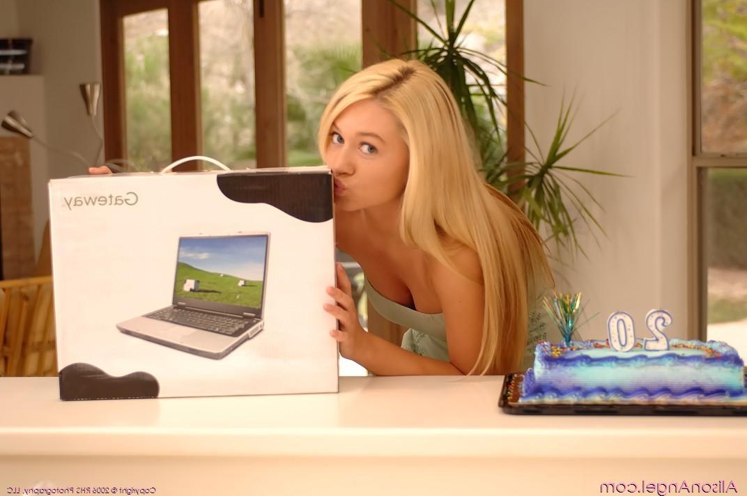 20P Pictures of teen babe Alison Angel enjoying some birthday cake